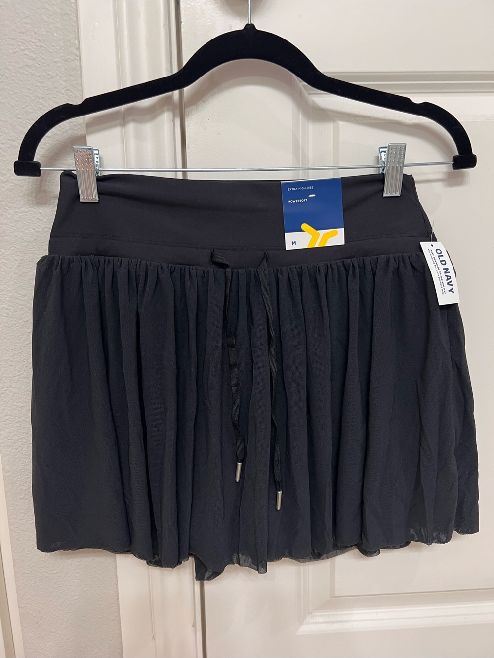 Old Navy Black Pleated Tennis Skirt with Drawstring Waist